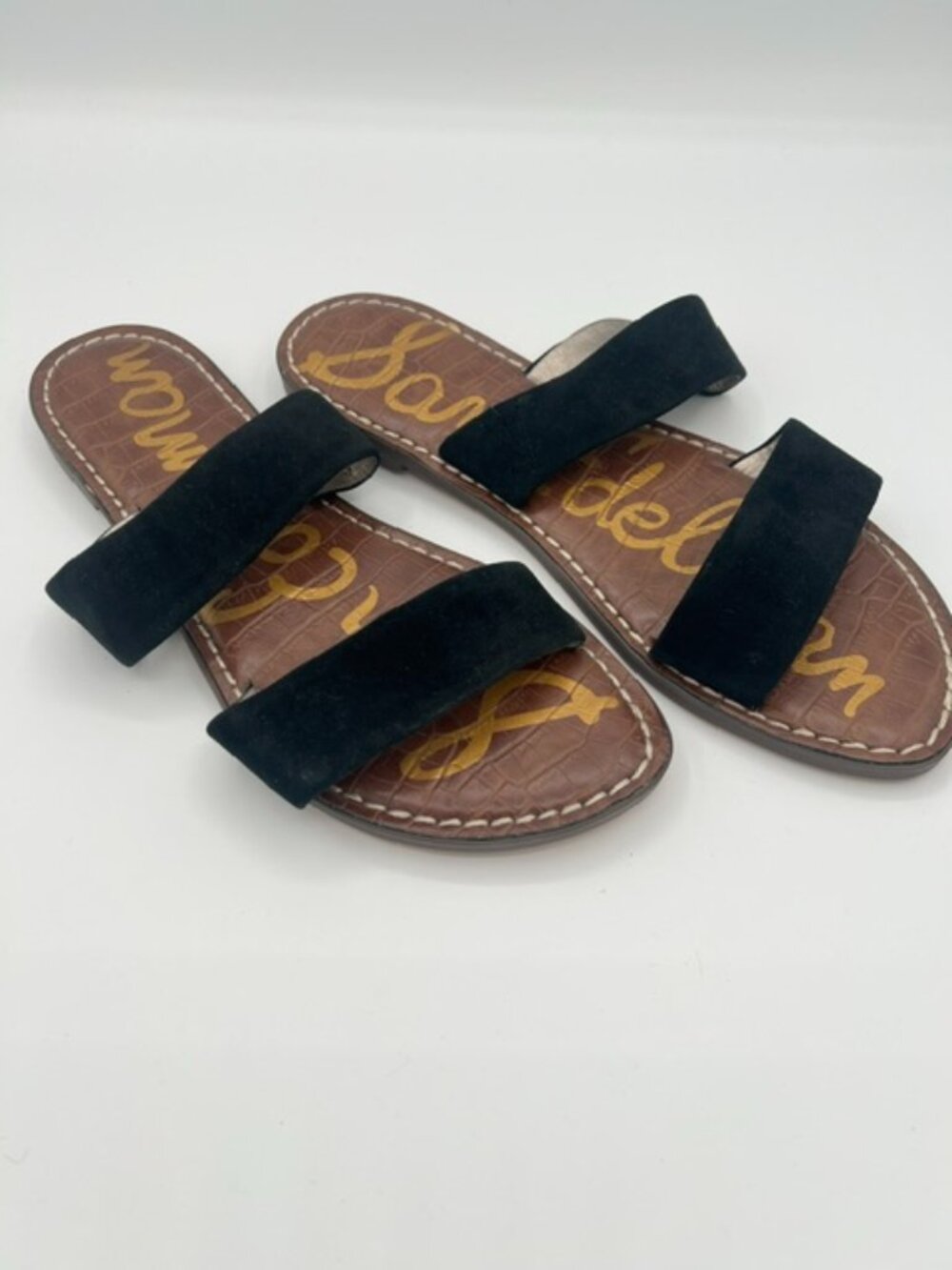 Sam Edelman Black Double Strap Slide Sandals Women’s Size 9